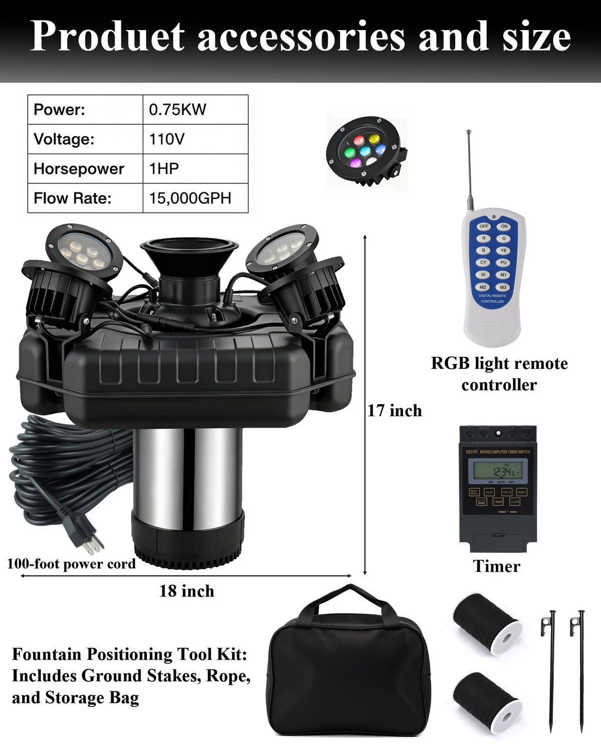 Cakuuma 100 ft power cord and mooring lines support quick, secure installation.