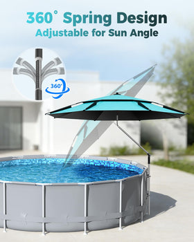Calanofin shade with adjustable height helps fit different pool setups.