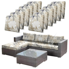 CALBODE outdoor stretch cushion cover in beige floral design for fresh, stylish cushions.