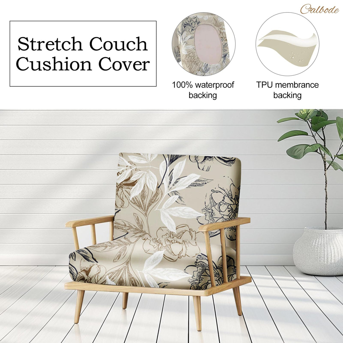 CALBODE beige cushion cover complements patio sofas for versatile styling.