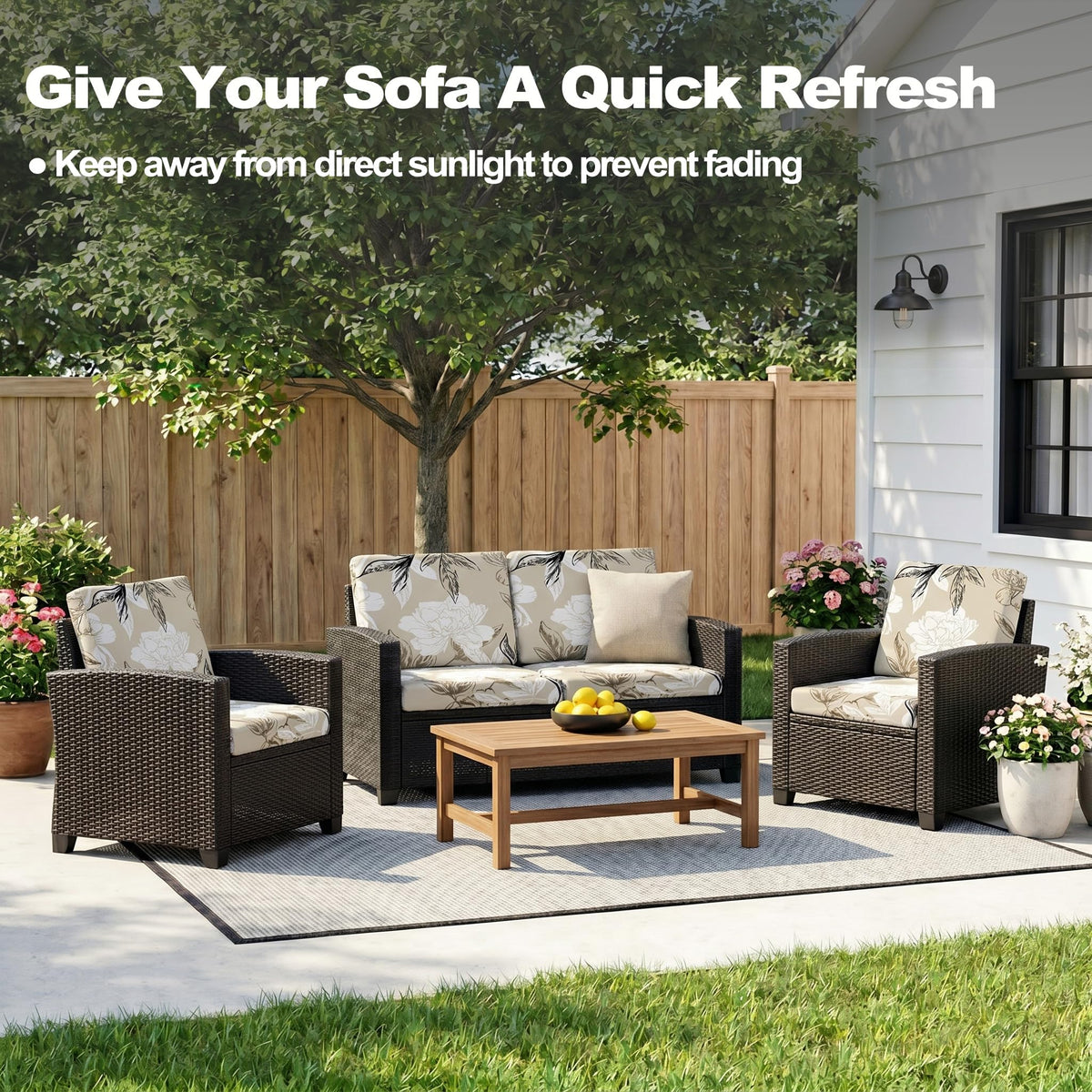 CALBODE sofa cushion cover fits outdoor furniture for quick refresh.