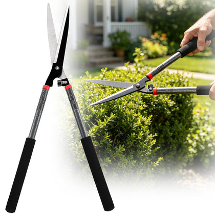 CALCHELE hedge shears with self-sharpening blades delivering clean cuts.