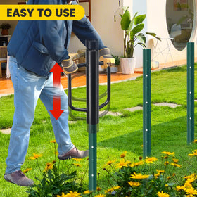 CALCHELE post driver features sturdy steel with a black coating for durability.