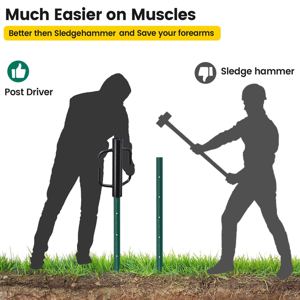 CALCHELE post driver with 2.7-inch inner diameter for consistent post fitting.