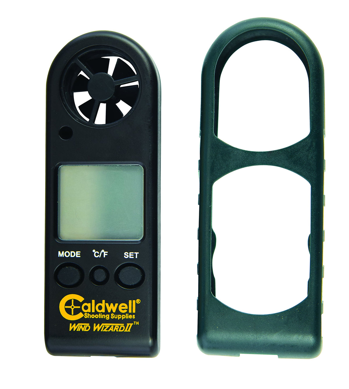 Caldwell Wind Wizard II with LCD backlit display for clear measurements day or night.