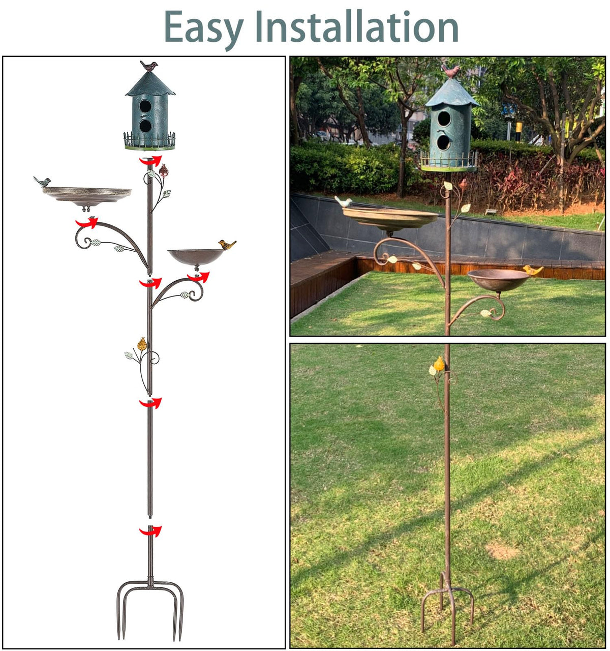 CaliDecor birdfeeder diameter 7.2 inches for easy seed access.