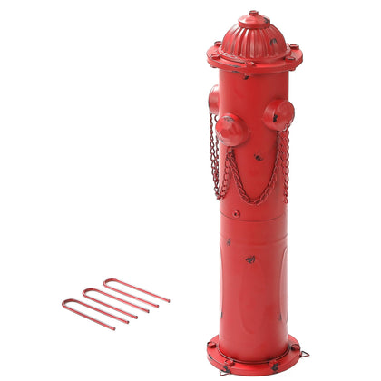 CaliDecor 24-inch red fire hydrant pee post for dogs, ideal for outdoor potty training.