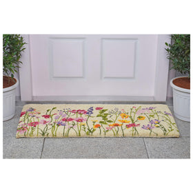 Calloway Mills Blooming Garden Doormat absorbing moisture at a doorway.