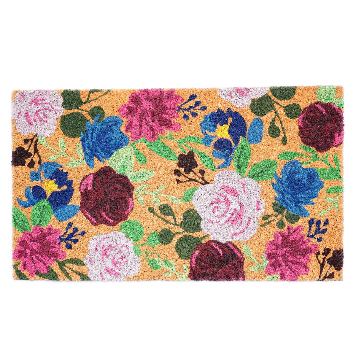 Calloway Mills Boho Flowers Doormat 24x36 on entryway adds decorative pattern and welcoming purpose.