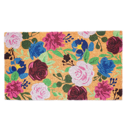 Calloway Mills Boho Flowers Doormat 24x36 on entryway adds decorative pattern and welcoming purpose.