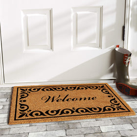 Calloway Mills Breaux Welcome Doormat features vinyl backing to prevent movement