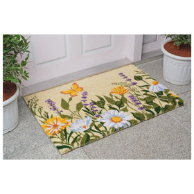 Close-up of coir texture on Calloway Mills doormat highlighting heavy-duty construction.