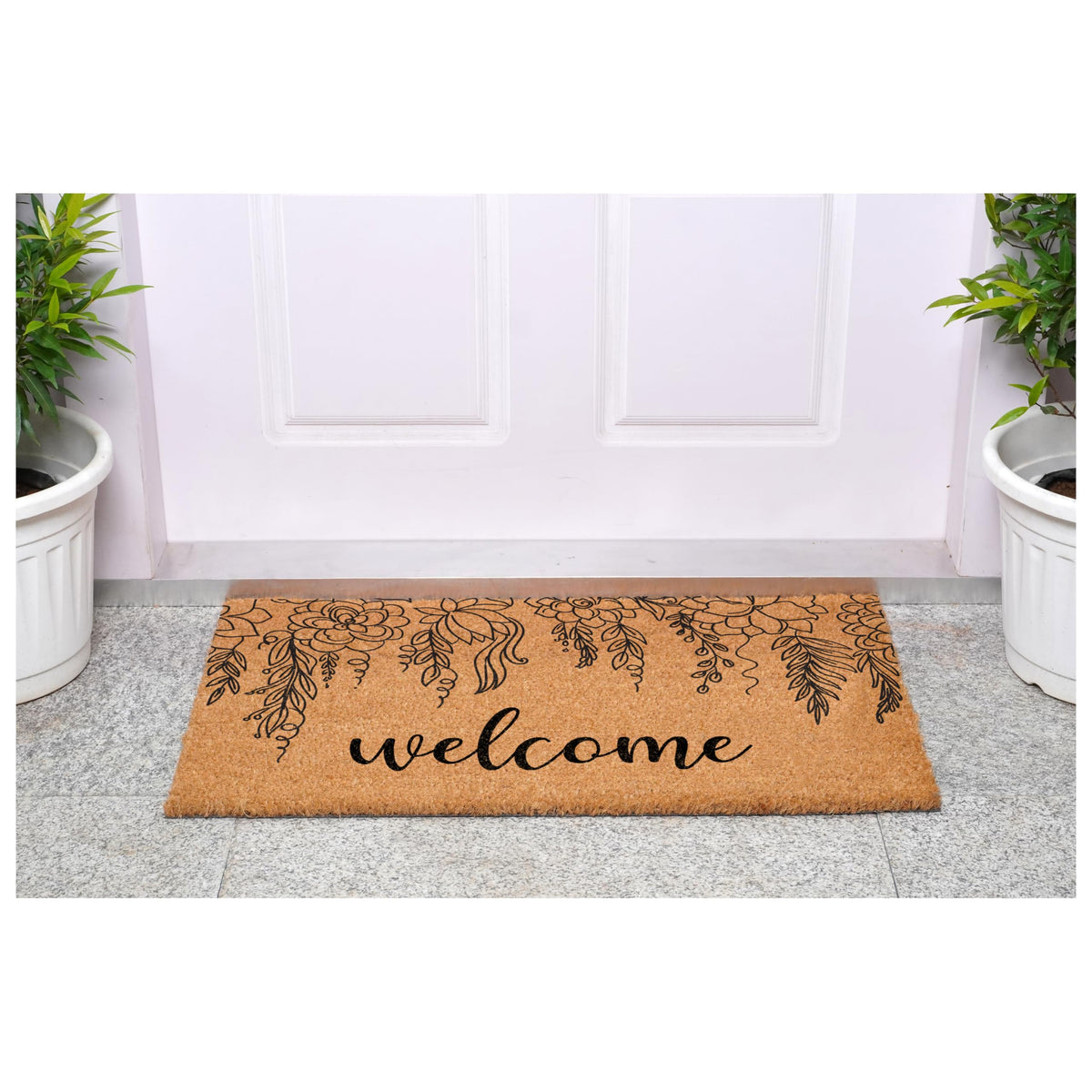 Calloway Mills Floral Vine doormat ideal for sheltered porch use.