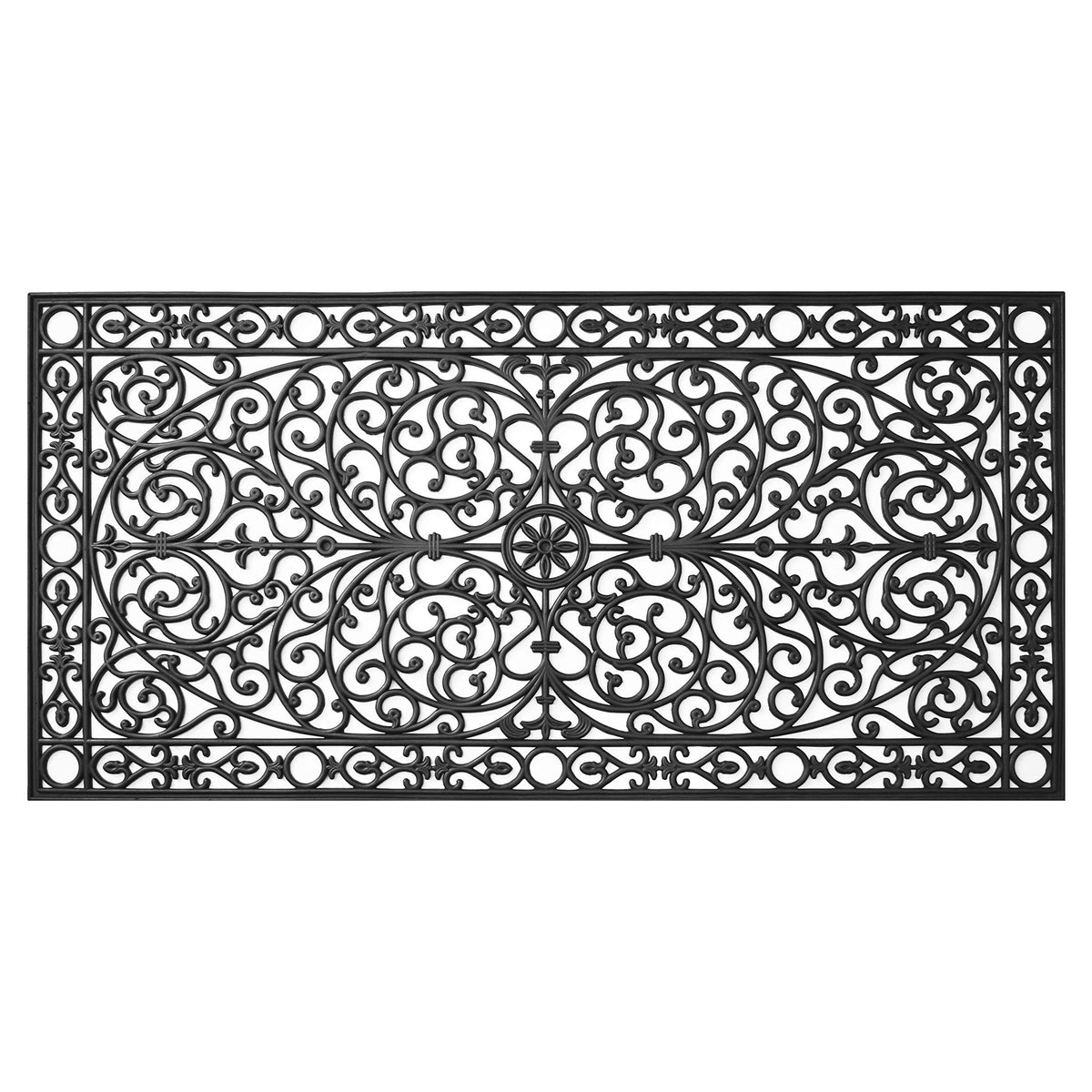 Calloway Mills Gatsby rubber doormat on front porch with extra-large coverage
