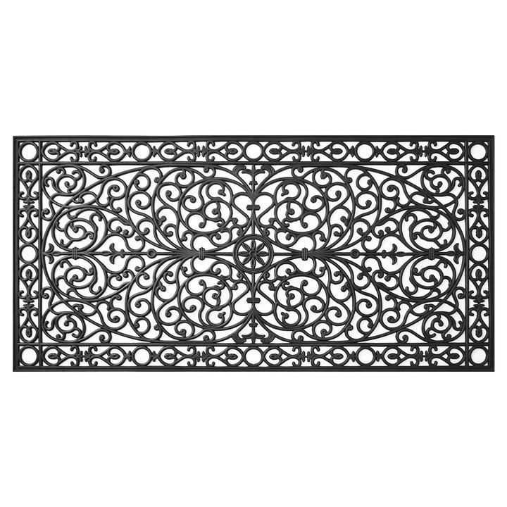 Calloway Mills Gatsby rubber doormat on front porch with extra-large coverage