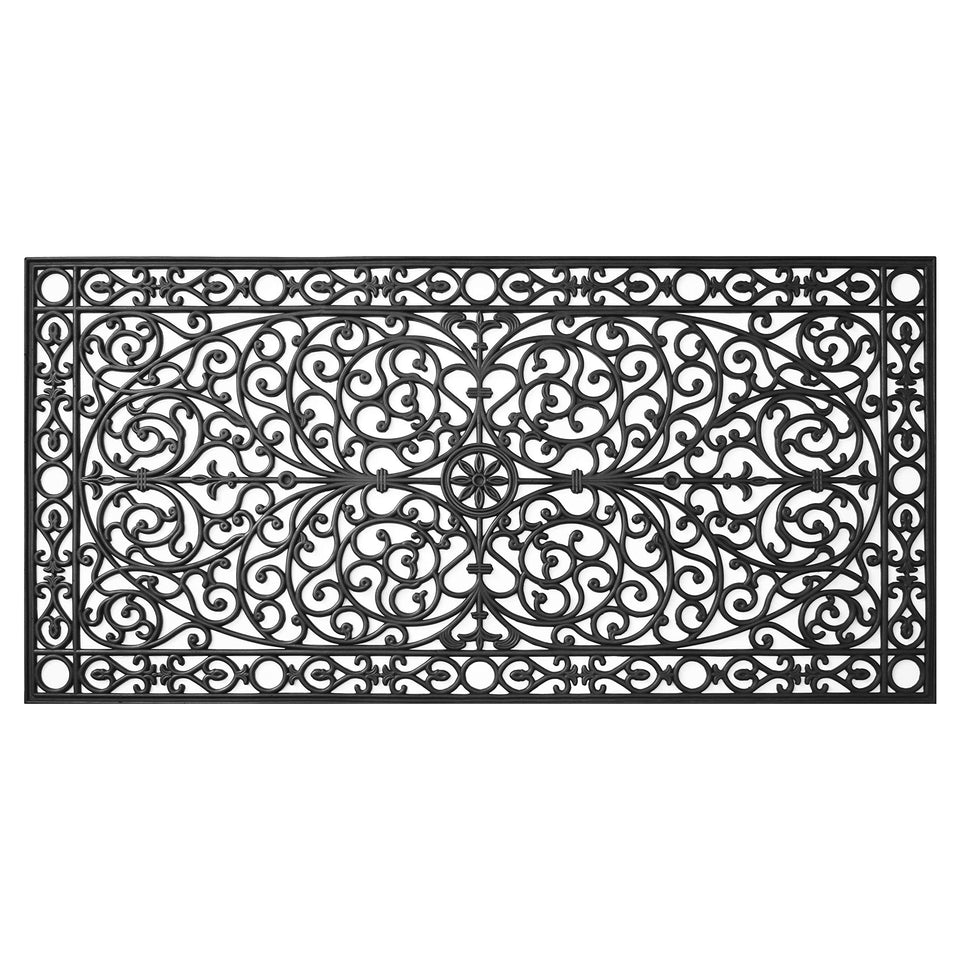 Calloway Mills Gatsby rubber doormat on front porch with extra-large coverage
