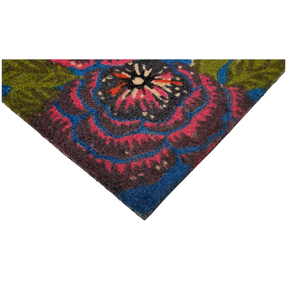 Calloway Mills Hummingbird Delight Doormat demonstrates effective shoe scraping after outdoor use