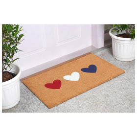 Calloway Mills Patriotic Hearts Doormat pattern detail featuring festive design