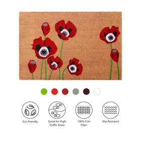 Calloway Mills Red Poppies Doormat on porch offering weather-tolerant entry