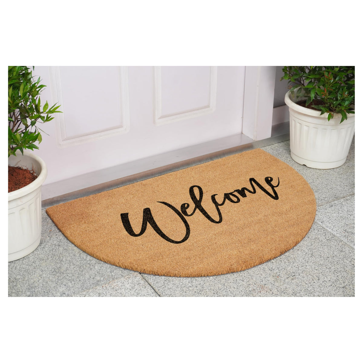 Calloway Mills welcome doormat coir texture closeup highlighting fibers.