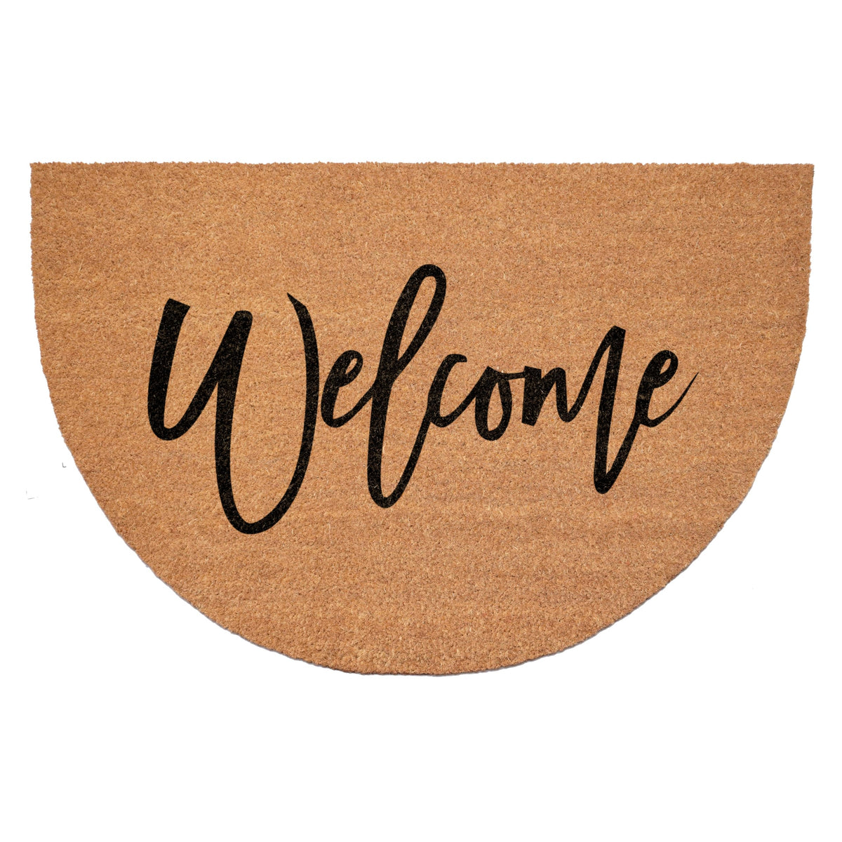 Calloway Mills welcome doormat front view showing durable coir that scrapes dirt.