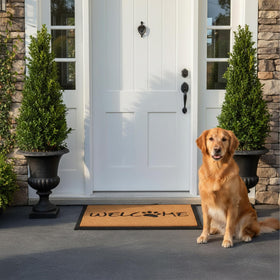 Calloway Mills Welcome Paw Doormat coir edge scrapes dirt at entrance