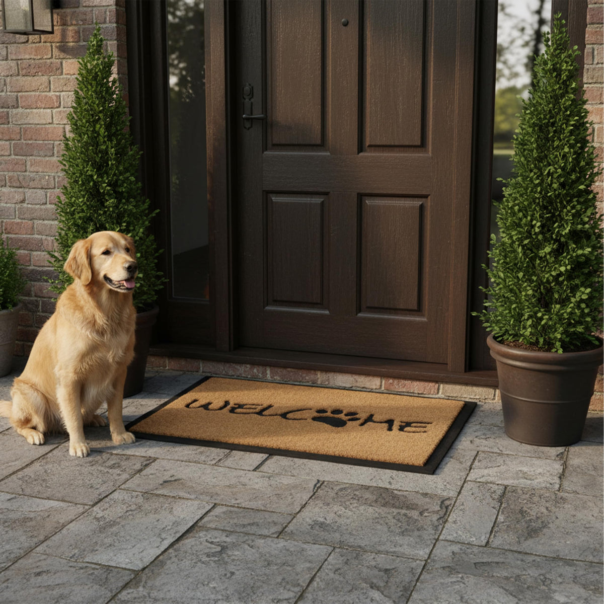 Calloway Mills Welcome Paw Doormat size 24x36 provides extra coverage