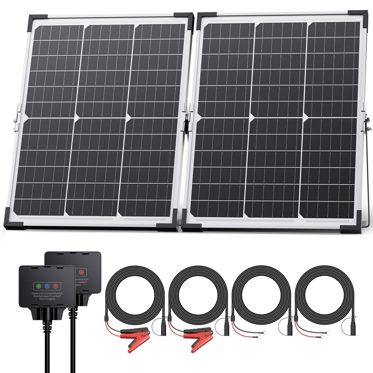 Callsun 40W 12V solar panel front view for reliable vehicle battery maintenance