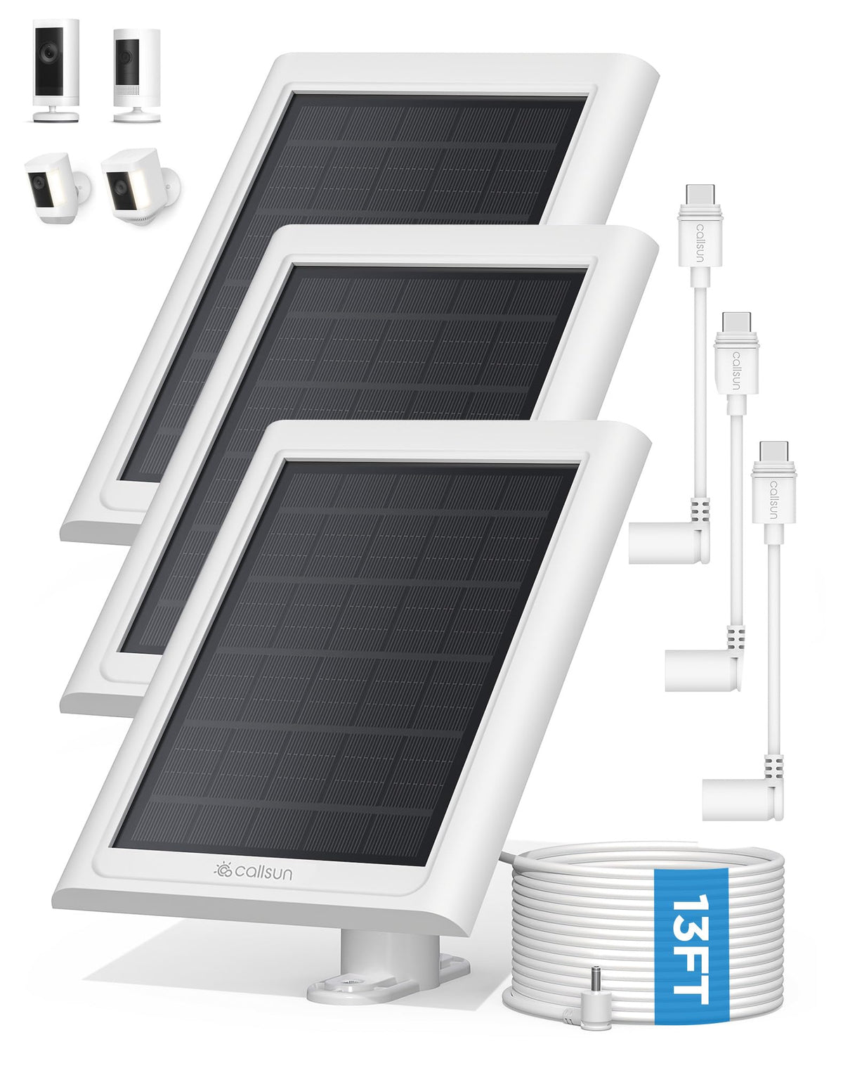 Callsun Ring Stick Up Cam solar panel for continuous power capture