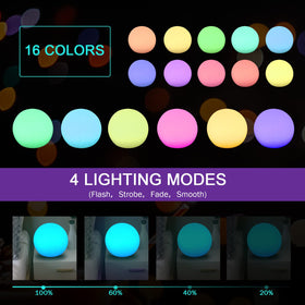 Callyan color-changing orb with 16 hues enhances mood indoors or outdoors.