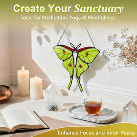 Calmpathz Luna Moth artisan craftsmanship enhances space with vibrant, fade-resistant color.