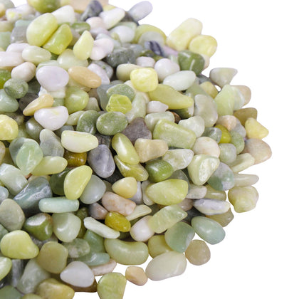 Calofulston jade pebbles 3/8 inch close-up with glossy finish for attractive indoor plants