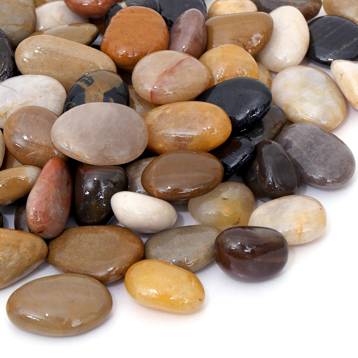 Calofulston river rocks, 1-to-1-3-4 inch, perfect for garden beds and erosion control.