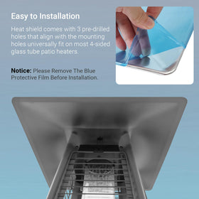 CALPALMY Gardensun BFC-A-SS compatibility shield fits select 4-sided heaters.