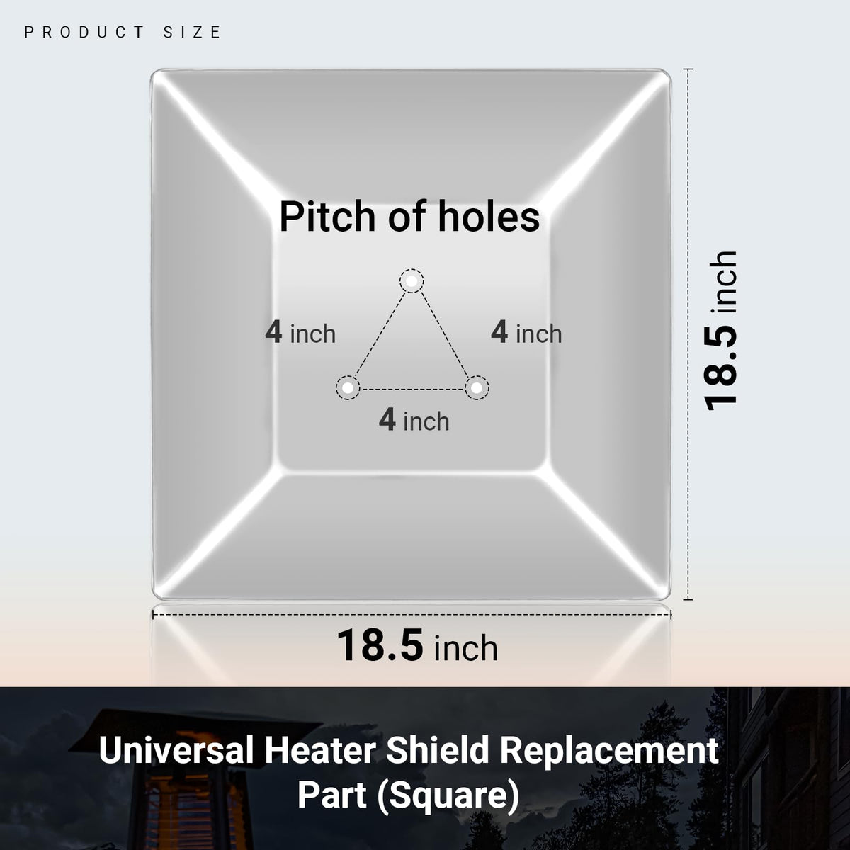CALPALMY heat shield with three pre-drilled holes simplifies installation alignment.