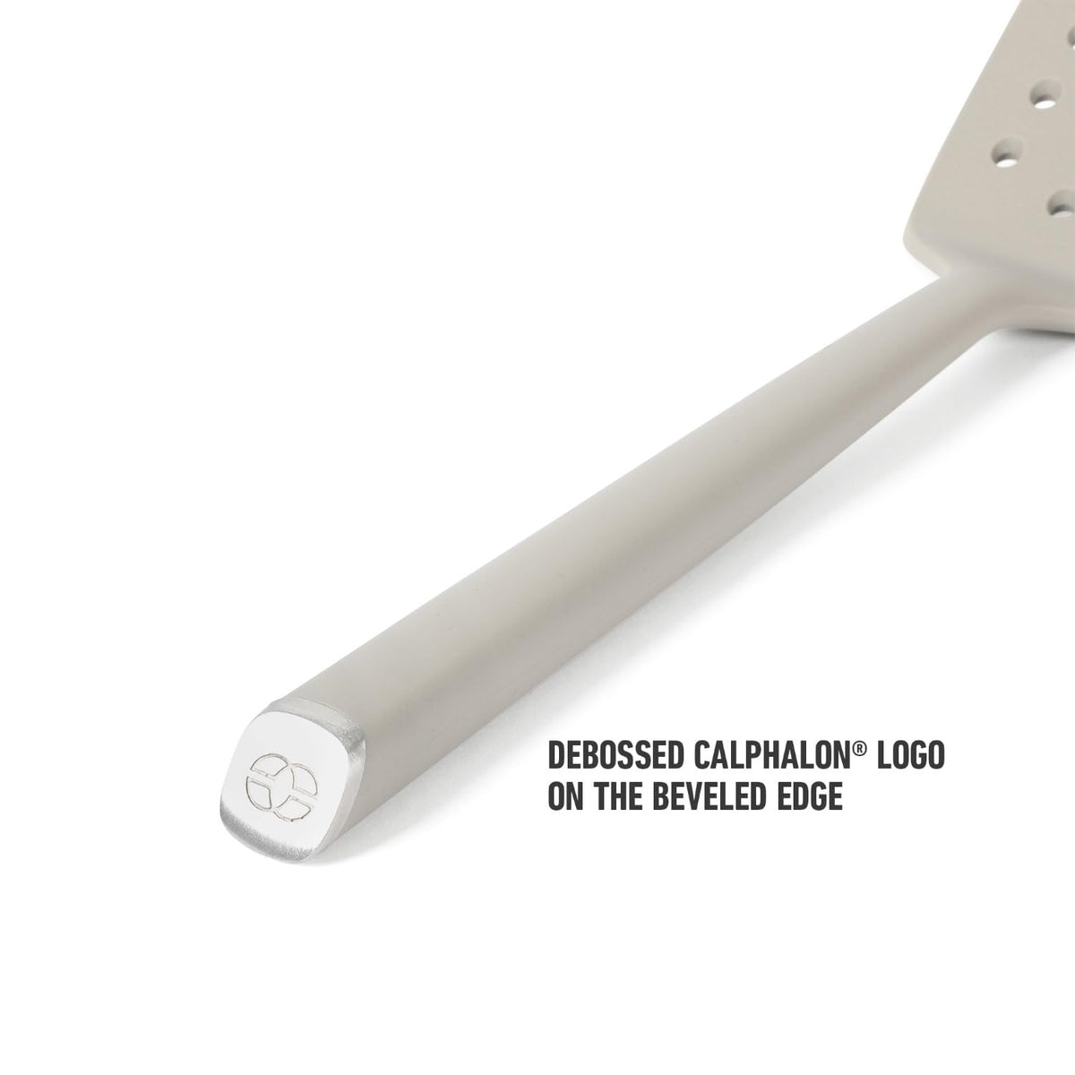 Calphalon Edge slotted turner is easy to clean and maintain in a busy kitchen