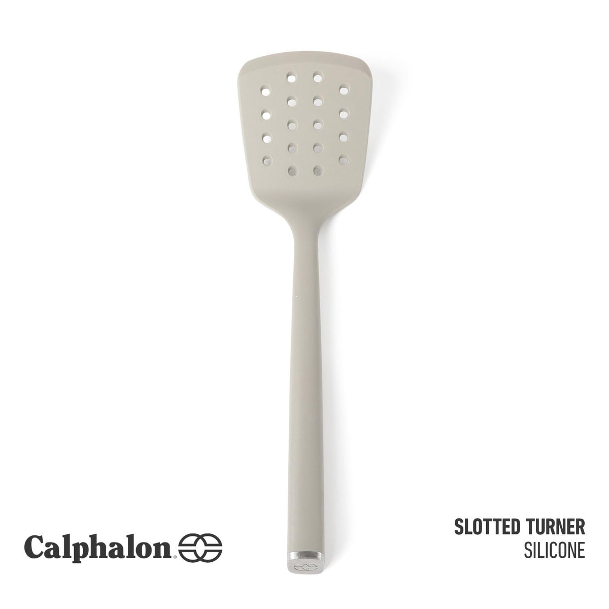 Calphalon Edge taupe slotted turner with nonstick-safe, flexible performance for delicate omelets