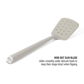 Calphalon Edge slotted turner crafted from silicone material that resists staining during daily use