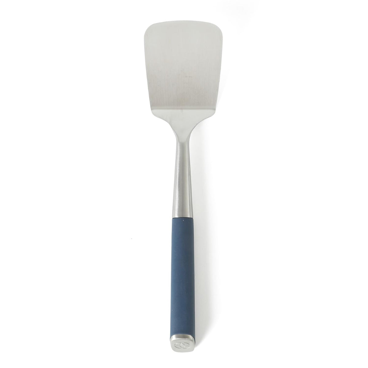 Calphalon Edge stainless steel turner in navy with sturdy utility for flipping and serving