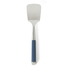 Calphalon Edge stainless steel turner in navy with sturdy utility for flipping and serving