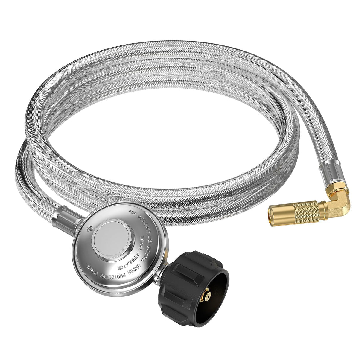 CALPOSE 6ft propane hose with elbow enables flexible placement for Blackstone griddles.