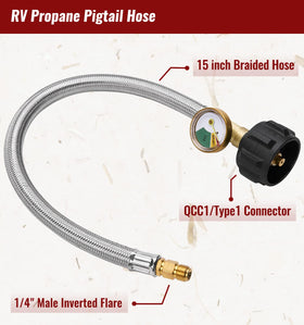 CALPOSE stainless-steel braided propane hose for durable outdoor use