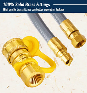 Stainless steel inner layer hose shown with flexible routing.