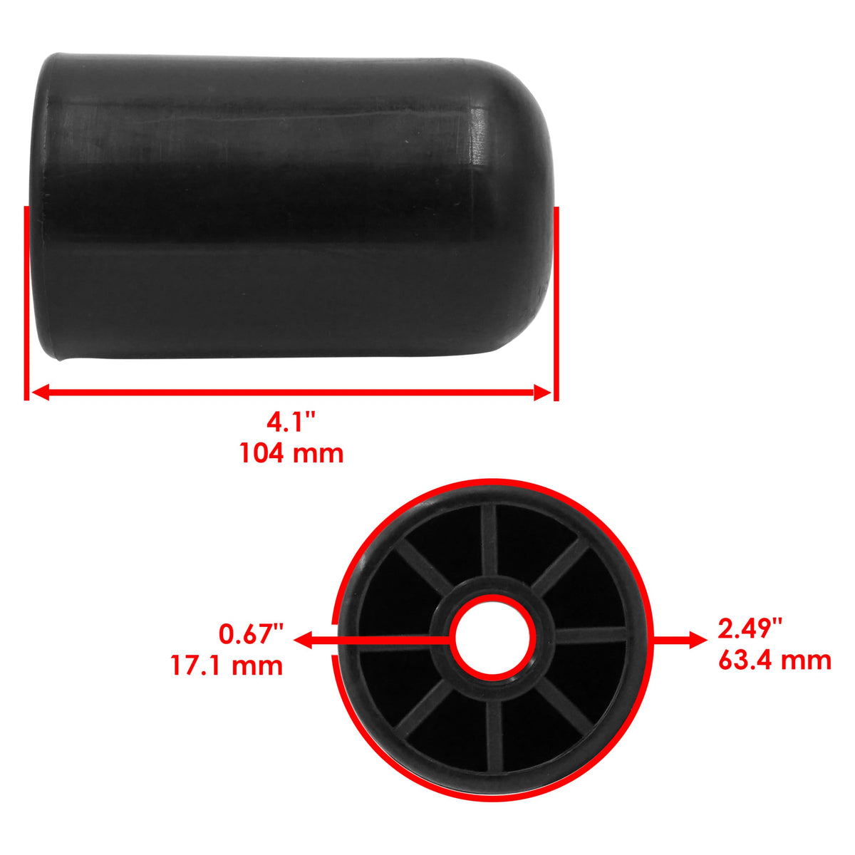Caltric 1722036SM rounded roller pack showing two rollers for replacement