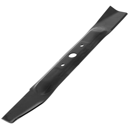 Caltric 21-In rotary mulching blade front view for John Deere compatibility.