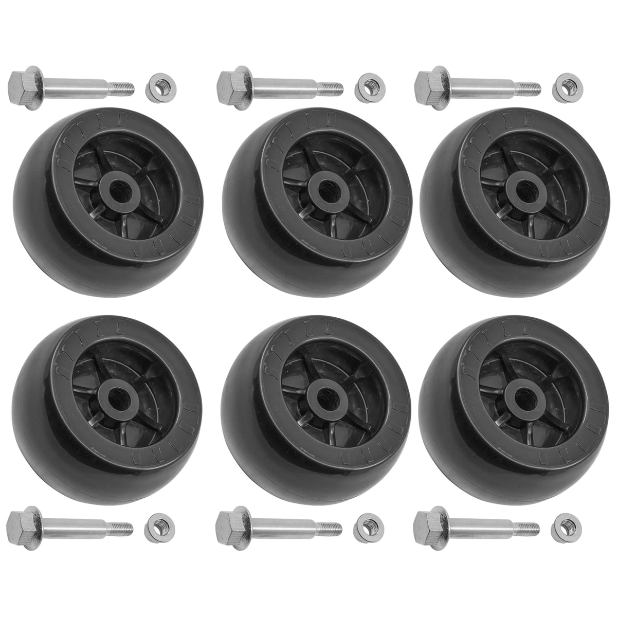 Caltric 6 pack deck wheel set for Bad Boy ZT Elite 60 inch, ready for replacement