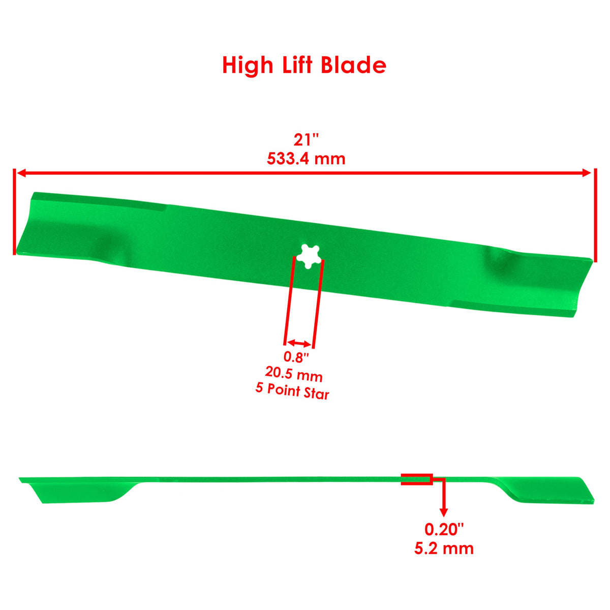 Caltric 61-inch deck blade three-pack ready for replacement and faster mowing.