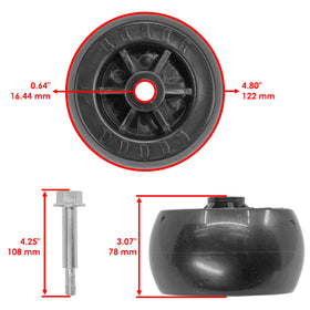 Caltric deck wheel compatibility with Bad Boy and Maverick series for easy swap