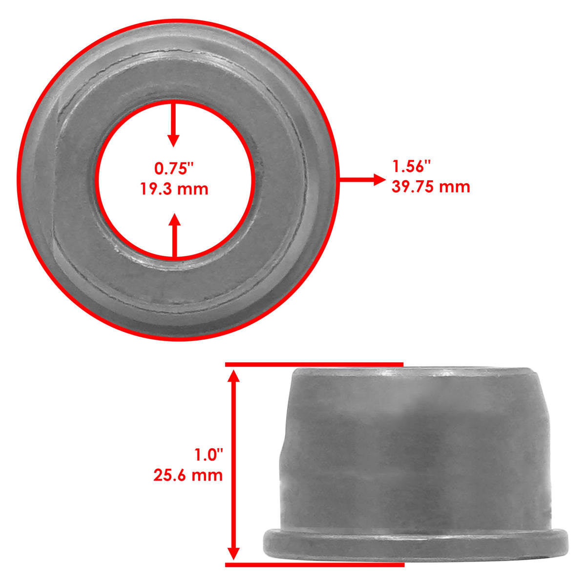 Caltric front wheel bushing bearing compatible with 532124959 enhances stability on rough ground