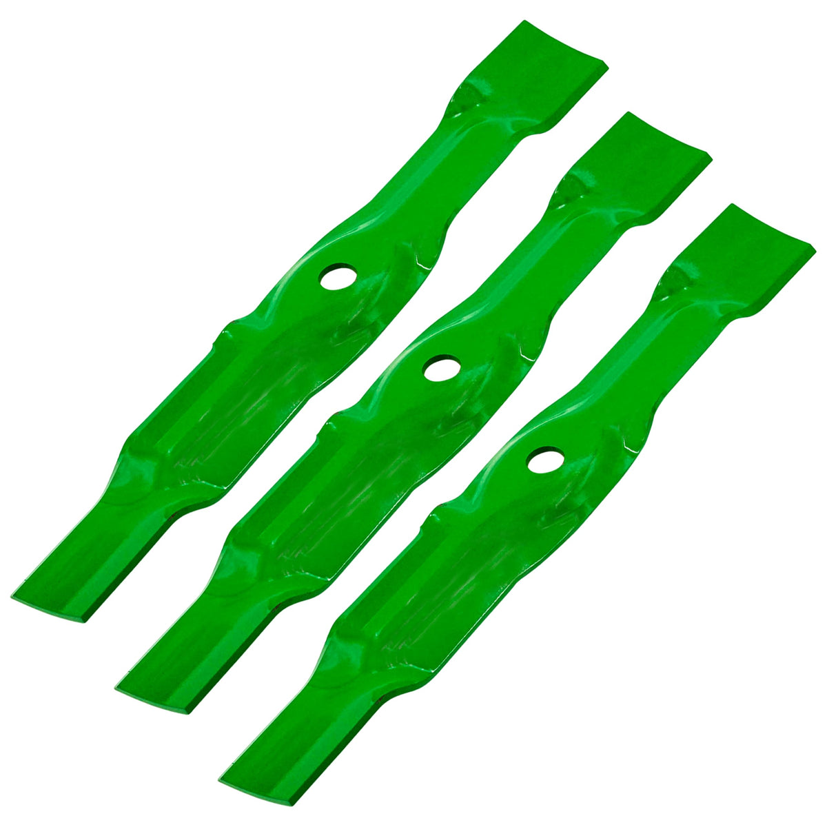 Caltric M177791 54-inch mulching blade for John Deere X-series enhances clipping control.
